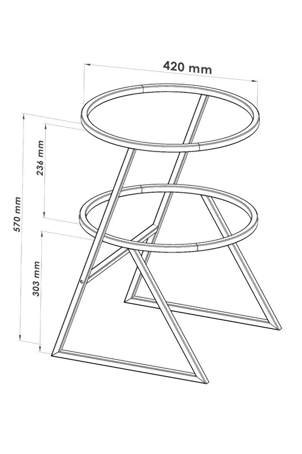 Valencia Yan Sehpa - Siyah Metal Füme Camlı Çok Amaçlı Yan Sehpa